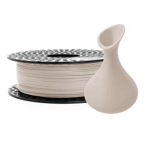 AzureFilm PLA Matte HS 1,75 mm 3D-Drucker-Filament, 1-kg-Spule, Hohe Geschwindigkeit, Ultra-mattes Finish, Einfaches Drucken, PLA-Filament, Für Hochgeschwindigkeitsdrucker (Off-White, 1kg) von AzureFilm 3D