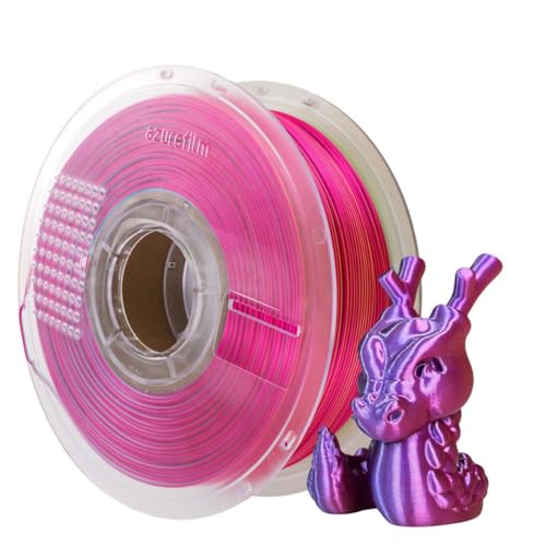 AzureFilm PLA Silk Multicolor 1,75 mm 3D-Drucker Filament – 1 kg Spule – Dual Color – Tri Color – Glänzendes Finish – Einfach zu drucken – Lebendige Farben (Tri Color Royal Fizz) von AzureFilm 3D