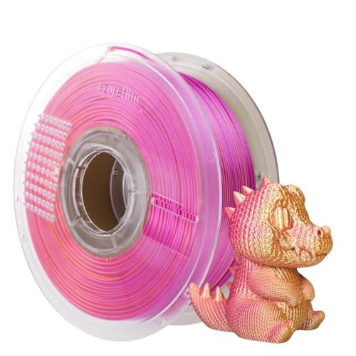 AzureFilm PLA Silk Multicolor 1,75 mm 3D-Drucker Filament – 1 kg Spule – Dual Color – Tri Color – Glänzendes Finish – Einfach zu drucken – lebendige Farben (Tri Color Sunset Blaze) von AzureFilm 3D