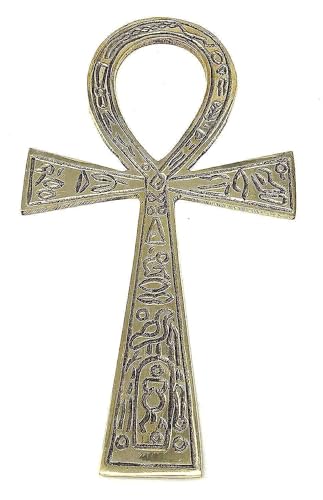 Messing Ankh Messing groß (8,9 x 16,5 cm) für Altar oder Wand... (goldfarben) von AzureGreen