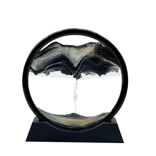 AzureLeap Sandbilder zum Drehen 3D Sandscape - die Sandkunst in Tiefsee Fließende Sandmalerei Sandbild Geschenke Sanduhr Deko - (SCHWARZ-7") von AzureLeap