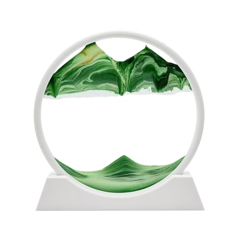 AzureLeap Sandbilder zum Drehen 3D Sandscape die Sandkunst in Tiefsee Fließende Sandmalerei Sandbild Geschenke Sanduhr Deko Aesthetic für Büro Wohnzimmer Schreibtisch Erwachsene Kinder (12"-GRÜN) von AzureLeap