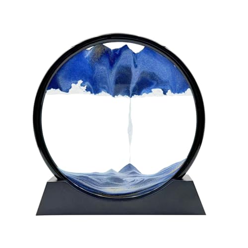 AzureLeap Sandbilder zum Drehen 3D Sandscape - die Sandkunst in Tiefsee Fließende Sandmalerei Sandbild Geschenke Sanduhr Deko Aesthetic für Büro Wohnzimmer Schreibtisch Erwachsene Kinder (BLAU-12) von AzureLeap
