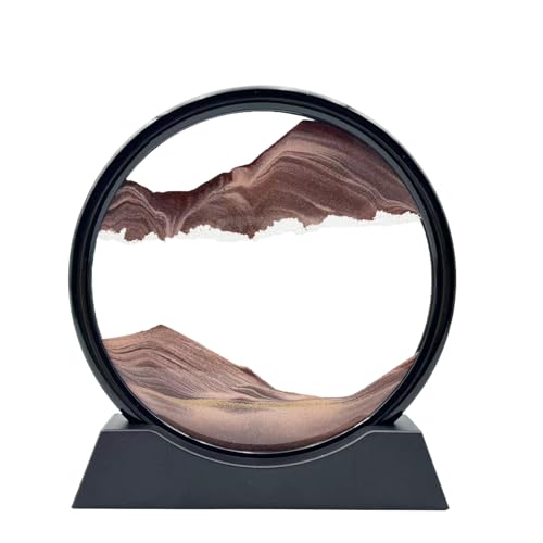 AzureLeap Sandbilder zum Drehen 3D Sandscape - die Sandkunst in Tiefsee Fließende Sandmalerei Sandbild Geschenke Sanduhr Deko Aesthetic für Büro Wohnzimmer Schreibtisch Erwachsene Kinder (KAFFEE-7") von AzureLeap