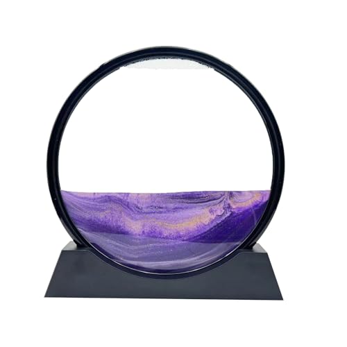AzureLeap Sandbilder zum Drehen 3D Sandscape - die Sandkunst in Tiefsee Fließende Sandmalerei Sandbild Geschenke Sanduhr Deko Aesthetic für Büro Wohnzimmer Schreibtisch Erwachsene Kinder (LILA-12) von AzureLeap
