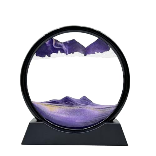 AzureLeap Sandbilder zum Drehen 3D Sandscape - die Sandkunst in Tiefsee Fließende Sandmalerei Sandbild Geschenke Sanduhr Deko Aesthetic für Büro Wohnzimmer Schreibtisch Erwachsene Kinder (LILA-7") von AzureLeap