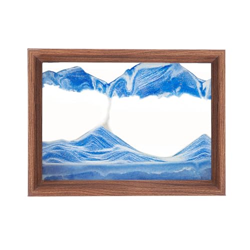 AzureLeap Sandbilder zum Drehen 3D Sandscape - die Sandkunst in Tiefsee Fließende Sandmalerei Sandbild Geschenke Sanduhr Deko Aesthetic für Büro Wohnzimmer Schreibtisch Erwachsene Kinder [BLAU-10] von AzureLeap