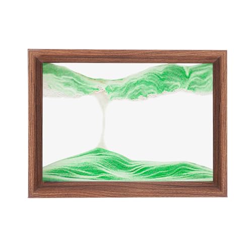 AzureLeap Sandbilder zum Drehen 3D Sandscape - die Sandkunst in Tiefsee Fließende Sandmalerei Sandbild Geschenke Sanduhr Deko Aesthetic für Büro Wohnzimmer Schreibtisch Erwachsene Kinder [GRÜN-10] von AzureLeap