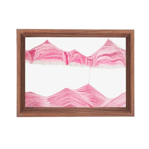 AzureLeap Sandbilder zum Drehen 3D Sandscape die Sandkunst in Tiefsee Fließende Sandmalerei Sandbild Geschenke Sanduhr Deko Aesthetic für Büro Wohnzimmer Schreibtisch Erwachsene Kinder [PINK-8in] von AzureLeap