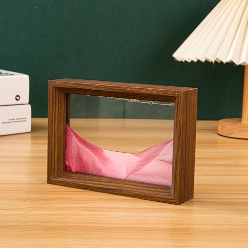 AzureLeap Sandbilder zum Drehen 3D Sandscape - die Sandkunst in Tiefsee Fließende Sandmalerei Sandbild Geschenke Sanduhr Deko Aesthetic für Büro Wohnzimmer Schreibtisch Erwachsene Kinder [PINK-7"] von AzureLeap