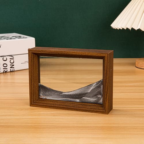 AzureLeap Sandbilder zum Drehen 3D Sandscape - die Sandkunst in Tiefsee Fließende Sandmalerei Sandbild Geschenke Sanduhr Deko Aesthetic für Büro Wohnzimmer Schreibtisch Erwachsene Kinder [SCHWARZ-7"] von AzureLeap
