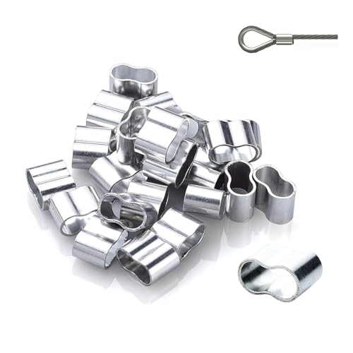 AzureRay 25 STK Seilklemme 8 mm Profi Würgeklemmen aus Aluminium, rostfrei, für Expanderseil 8mm, Planenseil, Gummiseil von AzureRay