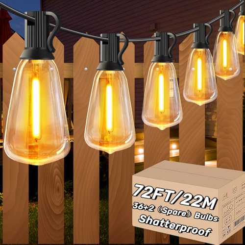 AzureStar 22M Lichterkette Außen Strom Verlängerbar LED Lichterkette Outdoor Glühbirnen mit 36+2 IP44 Wasserdichte 2700K ST38 72FT Erweiterbar Lichterkette Draussen für Garten,Bäume,Terrasse,Hochzei AzureStar 22M Lichterkette Außen Strom Verlängerbar LED Lichterkette Outdoor Glühbirnen mit 36+2 IP44 Wasserdichte 2700K ST38 72FT Erweiterbar Lichterkette Draussen für Garten,Bäume,Terrasse,Hochzei von AzureStar