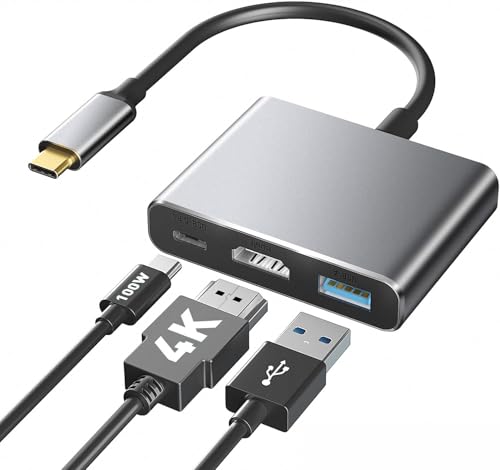 USB C auf HDMI Multiport Adapterkabel mit Ladeanschluss, 4K HDMI auf USB C Hub Adapter für Mac iPad Pro MacBook Monitor Laptop, USB 3.0 Adapter 10Gbps Dongle USB C auf HDMI Multiport Adapterkabel mit Ladeanschluss, 4K HDMI auf USB C Hub Adapter für Mac iPad Pro MacBook Monitor Laptop, USB 3.0 Adapter 10Gbps Dongle von Azuxreza