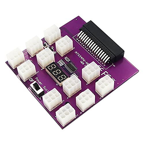 Azwamkue Upgrade Version Supply Breakout Board mit 12 PCS ATX 6Pin Stecker für 7001484 für ETH/BTC Bergbau von Azwamkue