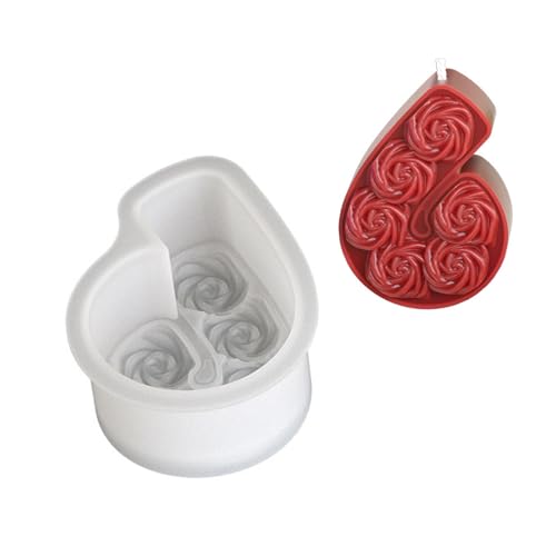 0-8 Rose Numbe Kerzenform Silikonform Duft Kerzenform Fondant Kuchenform Gussgussformen Federformen Formen von Azxcvbnm
