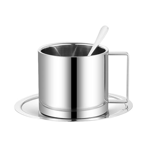 304 Stahlkaffee Kaffee Set Mit Tassenlöffel Und Tablett Elegante Kaffee Servier Kaffeetränke Für Verschiedene Gebrauchszeiten von Azxcvbnm
