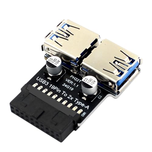 Azxcvbnm 20/19pin Motherboards Zum Doppel USB3.0 EIN Typ Female Adapter Connectors Box Header Schlitzadapter Horizontaler Headeradapter von Azxcvbnm