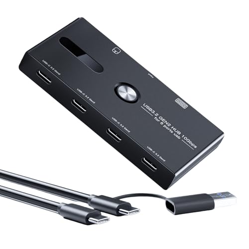 Azxcvbnm Multiport USB C Adapter Mit 6 In 1 Funktionalität Typ C USB Bis 4xUSB Splitter Docking Station 10 Gbit/S Schneller Transfer von Azxcvbnm
