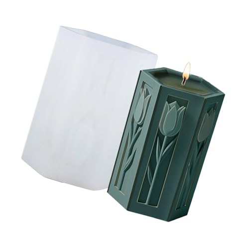 Blütenzylinder Silikonkerzenformen Für Epoxidharz Die Seife Gips Silikonformen Für Home Dekoration Blumenformform Machen von Azxcvbnm
