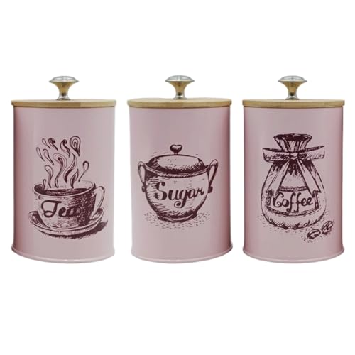 Set Von 3 Praktischen Küchenkanistern Für Kaffeezuckerlager Mit Luftdichten Deckel Und Vintage Bauernhäusern Stile Set Von 3 Praktischen Küchenkanistern Für Kaffeezuckerlager Mit Luftdichten Deckel Und Vintage Bauernhäusern Stile von Azxcvbnm