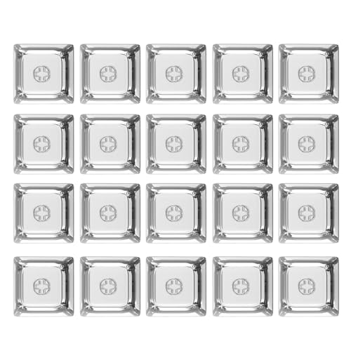 Set mit 20 transparenten weißen Tasten 1U 1X XDA Höhe durchscheinend Glas für mechanische Tastaturen von Azxcvbnm