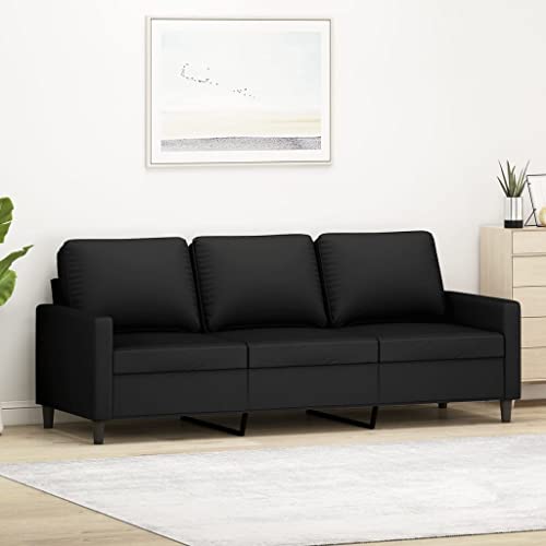Azzrora Wohnzimmer Sofa, Wohnzimmer Couch, Sofa Couch, Sofa Modern, Kleines Sofa, Kleine Couch, 3-Sitzer-Sofa Schwarz 180 cm Samt von Azzrora