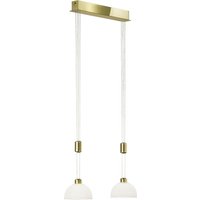 B+M Leuchten Moon II LED Pendelleuchte, 2-flg. Messing poliert / matt von B+M Leuchten