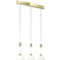 B+M Leuchten Moon II LED Pendelleuchte, 3-flg. Messing matt / poliert von B+M Leuchten