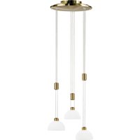 B+M Leuchten Moon II LED Pendelleuchte mit Rondell Messing matt / poliert von B+M Leuchten