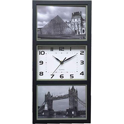 Desconocido B and B Wanduhr mit Fotos, Schwarz, 41.5 x 20 x 4 cm, Einheitsgröße von B AND B