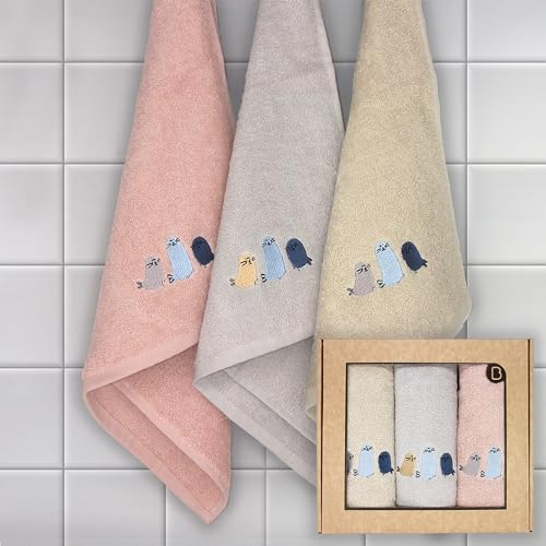 B BARCELOHOGAR Set mit 3 Tüchern R.A. Stickerei, 50 x 50 cm, 00 Stück, 50 x 50 cm von B BARCELOHOGAR