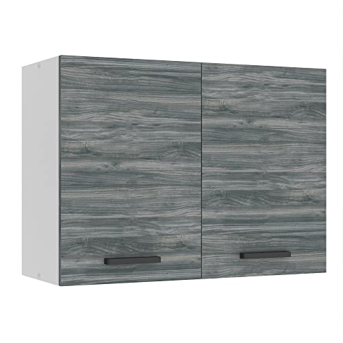 Belini Hängeschrank Küche, Küchenschränke SG. Breite 80 cm. Oberschrank mit 2 Türen, Küchenhängeschränke, Wandschrank Hängend, Glamour Wood von B BELINI GROUP