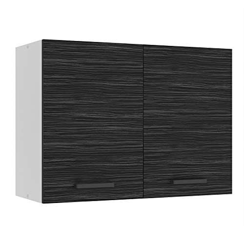 Belini Hängeschrank Küche, Küchenschränke SG. Breite 80 cm. Oberschrank mit 2 Türen, Küchenhängeschränke, Wandschrank Hängend, Königliches Ebenholz von B BELINI GROUP