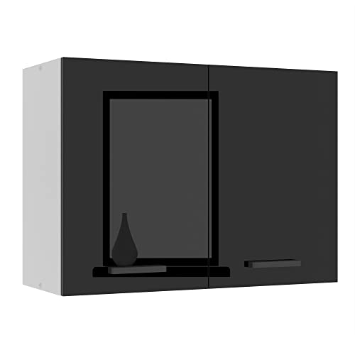 Belini Hängeschrank Küche, Küchenschränke SG. Breite 80 cm. Oberschrank mit 2 Türen, Küchenhängeschränke, Wandschrank Hängend, Schwarz Hochglanz Belini Hängeschrank Küche, Küchenschränke SG. Breite 80 cm. Oberschrank mit 2 Türen, Küchenhängeschränke, Wandschrank Hängend, Schwarz Hochglanz von B BELINI GROUP