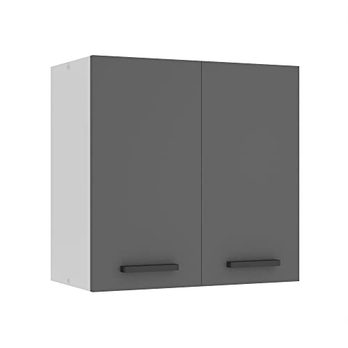 Belini Hängeschrank Küche, Küchenschränke SG2. Breite 60 cm. Oberschrank mit 2 Türen, Küchenhängeschränke, Wandschrank Hängend, Silber matt von B BELINI GROUP