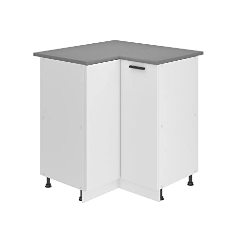 Belini Unterschrank Küche, Küchenunterschrank 90 cm Breite. SNP Küchenunterschrank mit Arbeitsplatte. Eckschrank Küche mit 1 Tür, Weiß matt Belini Unterschrank Küche, Küchenunterschrank 90 cm Breite. SNP Küchenunterschrank mit Arbeitsplatte. Eckschrank Küche mit 1 Tür, Weiß matt von B BELINI GROUP