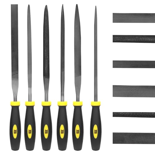 Feilen Set, 6Pcs feilenset, enthält quadratische, Dreikantfeile, Rundfeile, halb Rundfeile, flache und Flachfeile Nadelfeilen by B BOSI TOOLS für Metall, Holz von B BOSI TOOLS