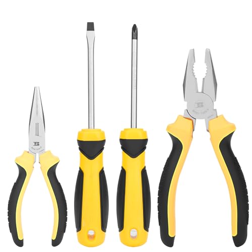 Haushalt Werkzeugsatz Werkzeugset mit Langspitzzange, Schraubendreher, Kombizange für DIY Werkzeug für Zuhause, Büro oder Auto von B BOSI TOOLS