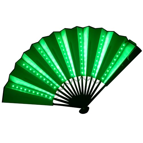 Faltbarer LED-Fächer, ideal für Partys, Festivals, Diskotheken und Musikkonzerte (grün) von B BachVibes