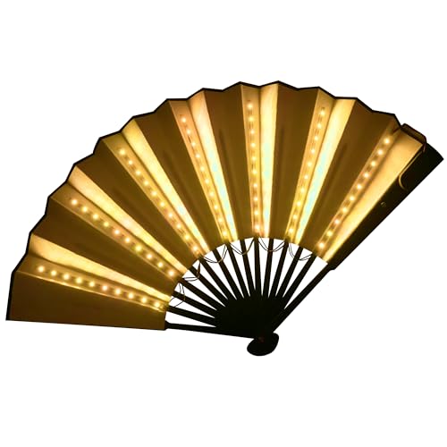 Faltbarer LED-Fächer – Ergänzung für Partys, Festivals, Diskotheken und Musikkonzerte (gelb) von B BachVibes