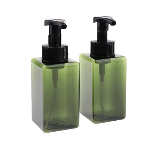 B Baosity 2pcs Schaumseifenspender Seifenspender Schaum Sprühflasche Pumpflasche 450ml mit Pumpkopf, für Badzubehör und Kosmetik, Wiederbefüllbar - Grün von B Baosity