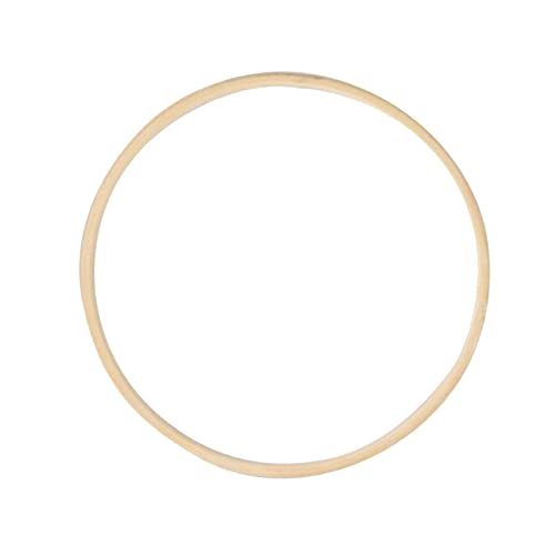 B Baosity Holz Bambus Hoop Kranz Makramee Craft Hoop Ringe für Traumfänger basteln, Holzring Holzreifen für DIY Hochzeitskranz Makramee-Wandaufhängung - 23cm von B Baosity