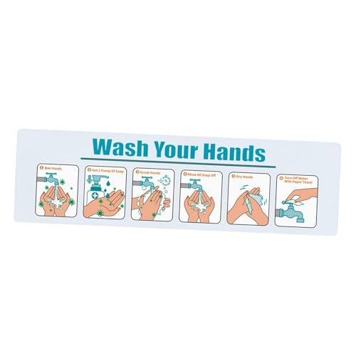 B Baosity Waschen Sie Ihre Hände Schild PVC Handwaschetikett für öffentliche Räume Büro Toilette von B Baosity