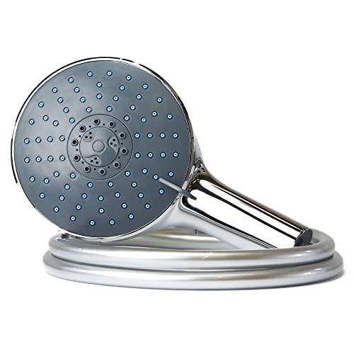 Bath4U Duschkopf | 7 Strahlarten für entspannende Duschen | mit Wasserspareinsätzen | Einfache Installation mit 3/4 Zoll Anschluss | Inklusive Schlauch und Zubehör von B Bath4U