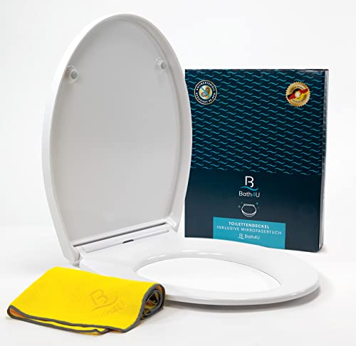 Bath4U Toilettensitz aus Urea-Duroplast mit Absenkautomatik | Farbecht | leicht zu reinigen mit dem mitgelieferten Mikrofasertuch | Passend für gängige Standard-Toiletten | belastbar bis 150 kg von B Bath4U