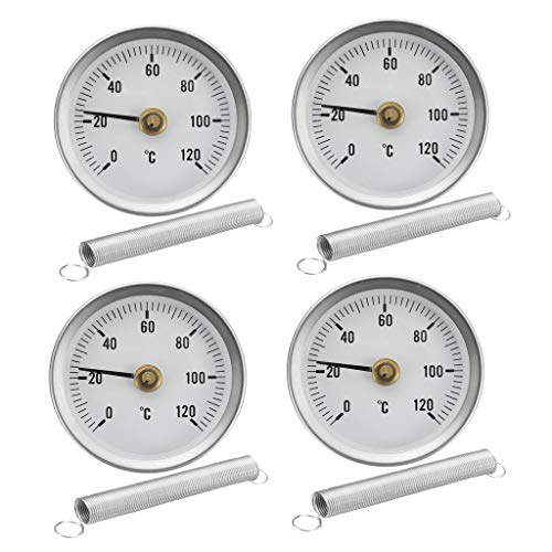 4 x Rohr Thermometer Temperaturanzeige mit Clip-On Feder 0-120 ℃ 63mm von B Blesiya