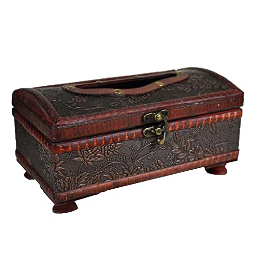 B Blesiya Vintage Stil Kosmetikbox Kosmetiktuch Taschentuchbox Tücherbox Box Dekoration, aus Holz - A von B Blesiya
