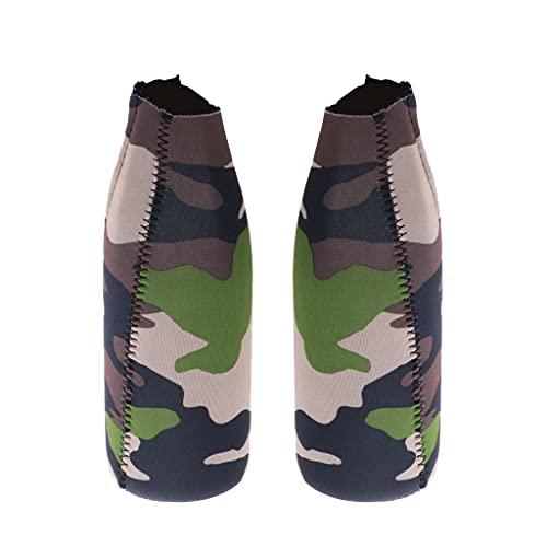 Blesiya 3pcs Pack Faltbarer Camouflage Flaschen Bierkühler für unterwegs, Garten, Grilen, Grillparty, Picknick, Ausflug- geeignet für Weinflasche/Bierflaschen von B Blesiya