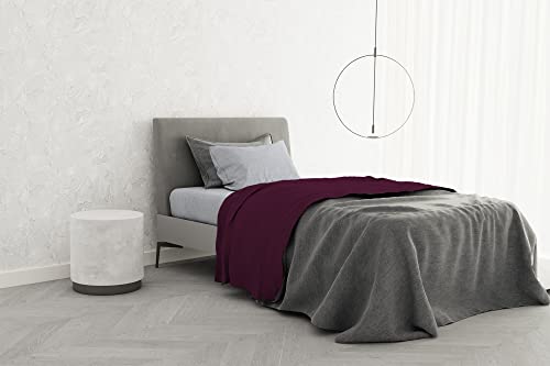 Italian Bed Linen B-CL-TC-1P-01-prug Trendy Chic Bettwäsche-Set aus 100% Baumwolle, Einzelbett, Pflaume von Italian Bed Linen